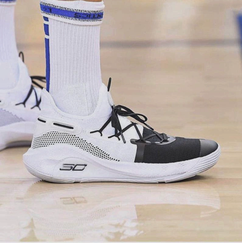 Giày bóng rổ nữ Under Armour Curry 6 Curry 6 gs đen trắng 3020612 3020415 - Giày bóng rổ