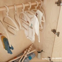 ins Korean style log cartoon childrens solid wood clothes hanger sock organizer infant clothing shooting props