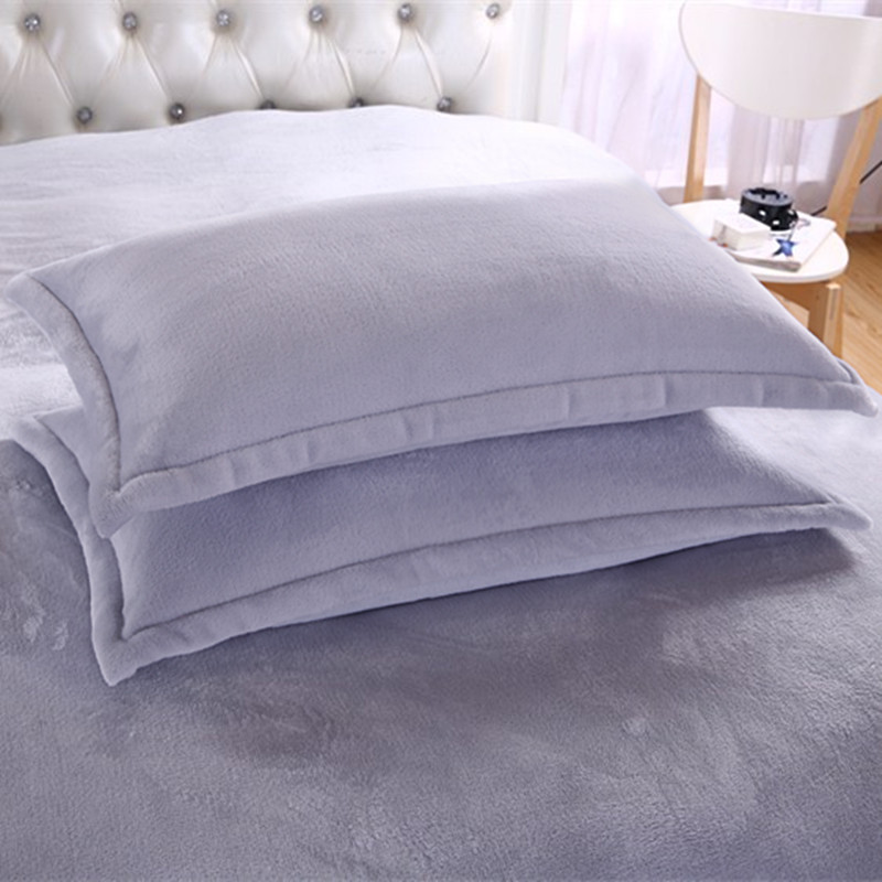 Gối màu đặc, dày flannel vỏ gối Falais đôi gối đơn đặt lõi nhung nhung gối đặc biệt gối cao su non