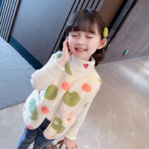 Girls vest autumn and winter 2022 new girl baby net red children plus velvet thick foreign spring and autumn childrens winter clothes