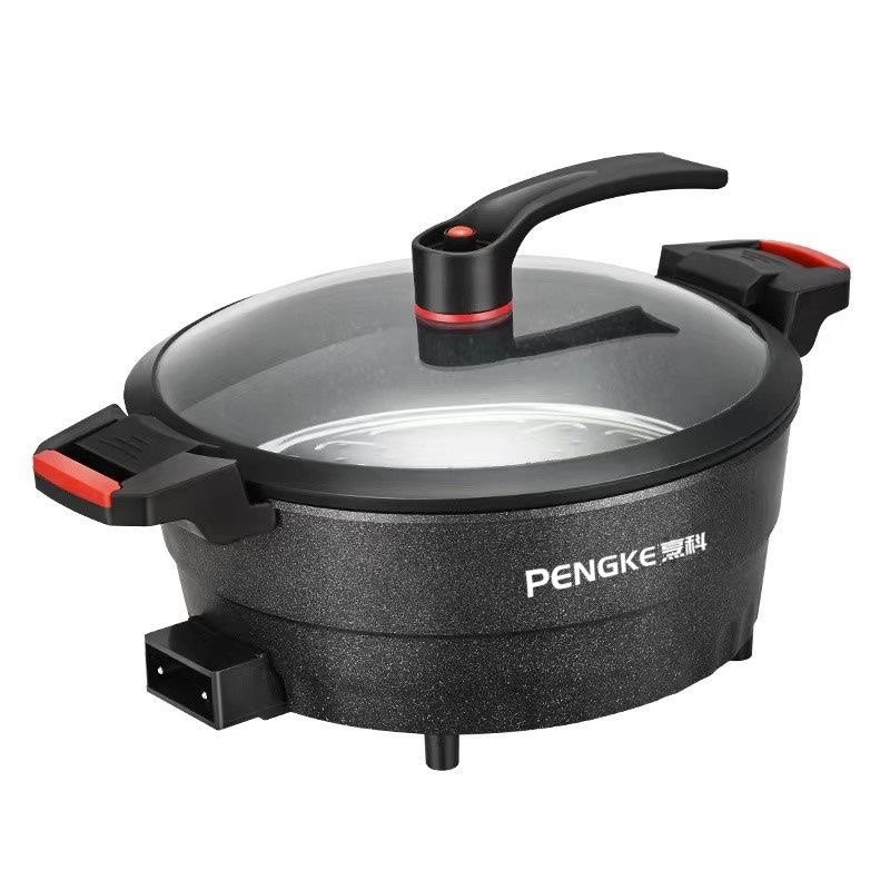 Non-Stick Frying Pan for Home Use, Multifunctional Electric Frying Pan, Marble Stone Micro-Pressure Cooker, Steaming and Cooking Pot, Similar to Kuaishou Model
