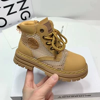 Martens, летние дышащие детские тонкие короткие сапоги в английском стиле, летние ботинки, в британском стиле