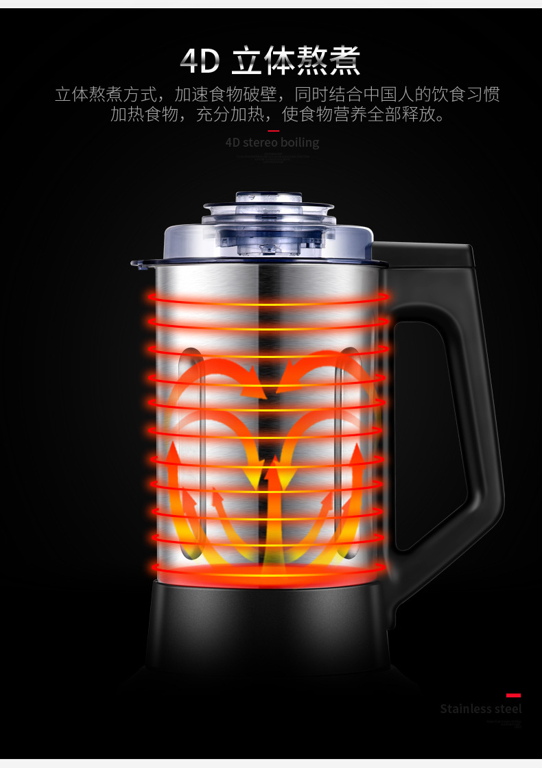 máy nấu sữa hạt unie v1 Máy xay sinh tố Đức Hanbao máy xay sinh tố máy ép trái cây đa chức năng máy hỏng nhà nấu ăn - Sữa đậu nành Maker máy làm sữa hạt geming k60