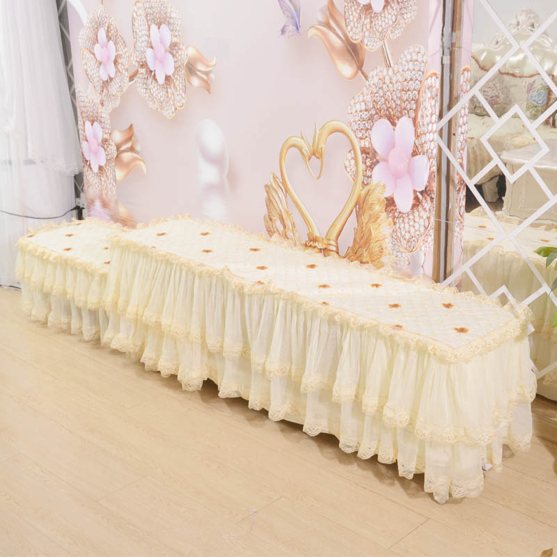 New double layer TV cabinet on top of dust cover table brighnut fabric lace fabric Rectangular Mechia Table Cloth Makeup table Gaib