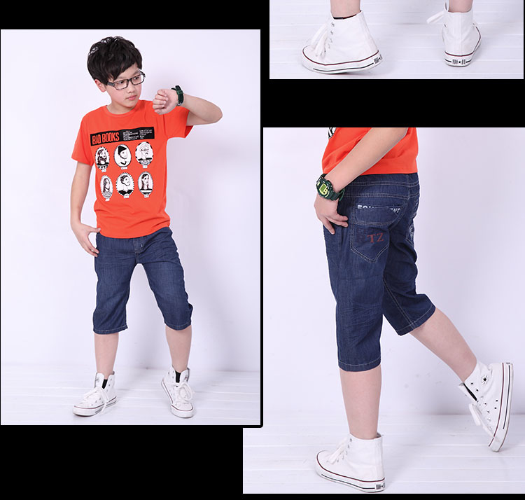 Quần ngoại, bé trai denim, quần bảy, trẻ lớn, quần trẻ em, phần mỏng, 2019, quần short mới, nam mùa hè - Quần quần áo trẻ em nam