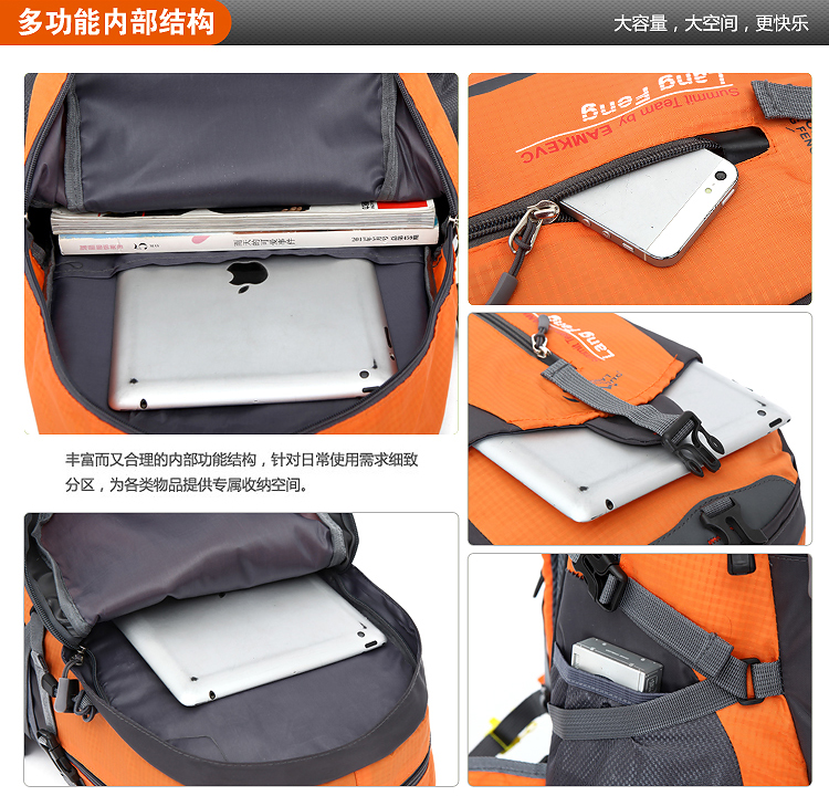 New trọng lượng nhẹ ngoài trời túi leo núi 40L nylon chống thấm nước ba lô nam giới và phụ nữ túi du lịch ba lô cưỡi túi balo coolbell