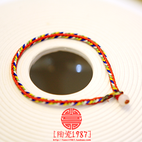 Ceramic 1987 Year of the Snake Girlfriend Year of the Life multicolored woven red rope jade bracelet to open up evil transport