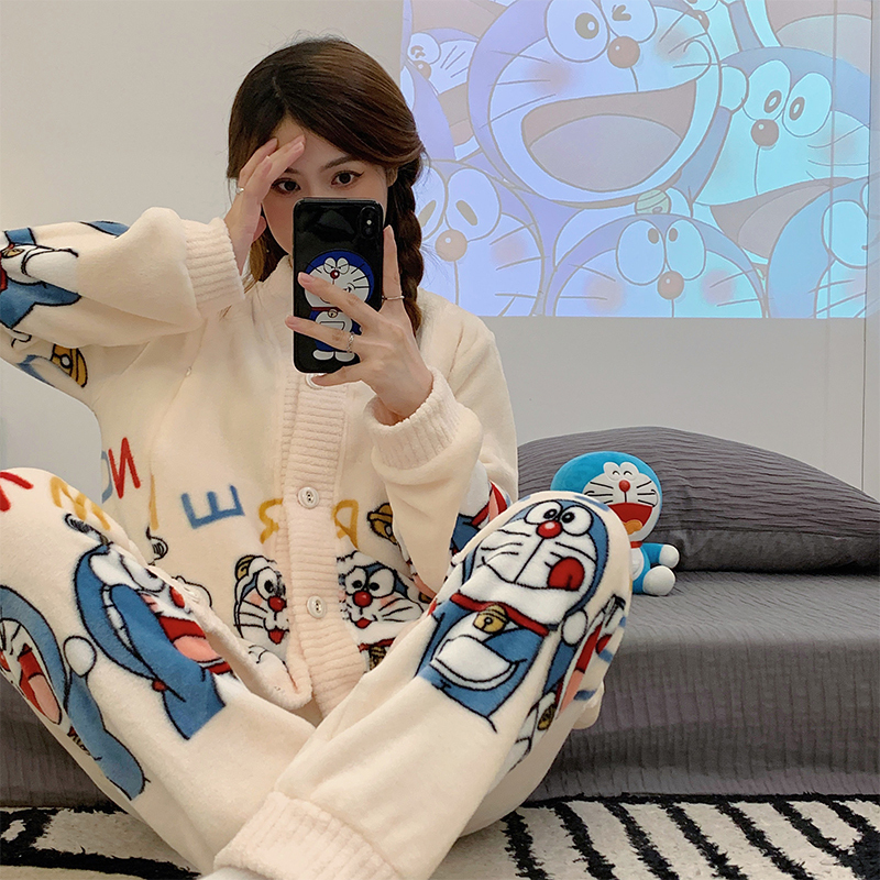 Autumn and Winter Confinement Clothes Coral Velvet Thickeneded Maternity Pajamas Day Breastfeeding November 02 Loose Postpartum Home Clothes