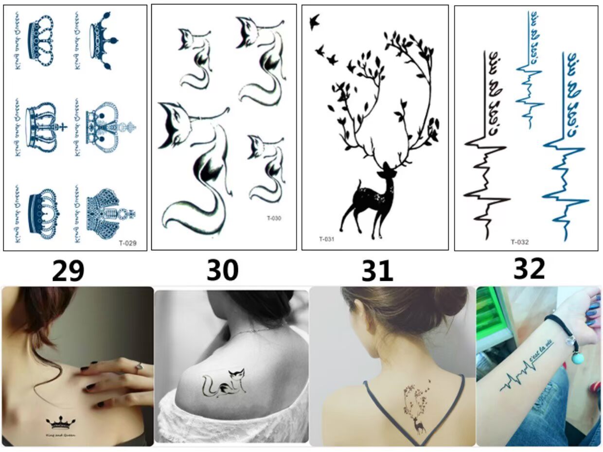 Net đỏ [a 30] hình xăm dán cho nam và nữ không thấm nước gợi cảm nhỏ tươi mô phỏng cơ thể hình xăm kéo dài xăm dán chữ