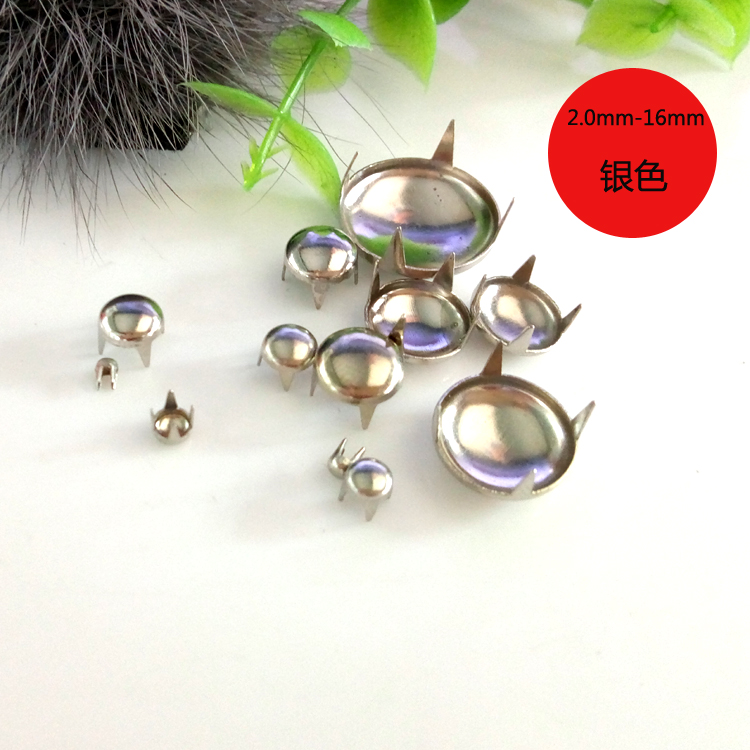 2 5mm-16mm pure copper silver color round four-claw nail with wind DIY mushroom head round head rivet with four feet