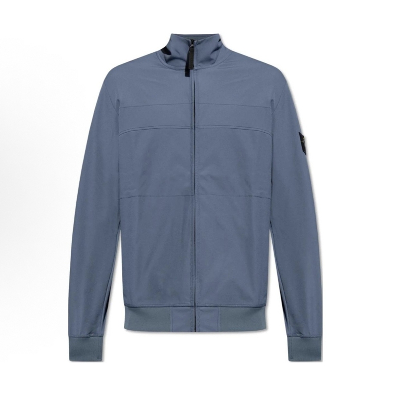 Stone Island Stone Island Stand-Up Collar Zipper Soft Shell Jacket Outerwear Men's Blue