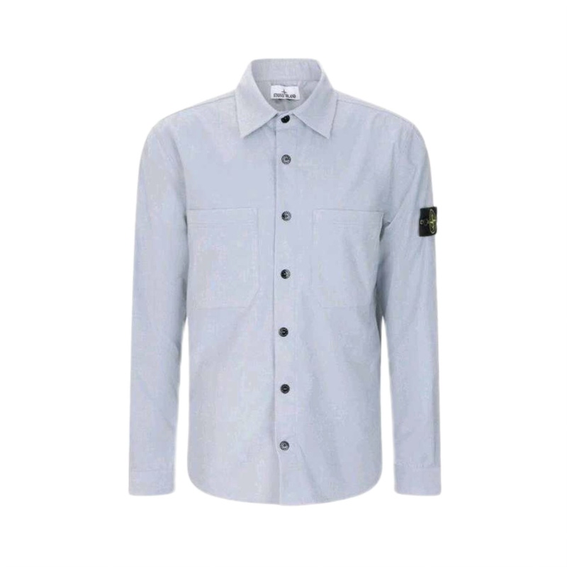 Stone Island Stone Island 26 Spring and Autumn Double Pocket Long Sleeve Shirt Gray Blue