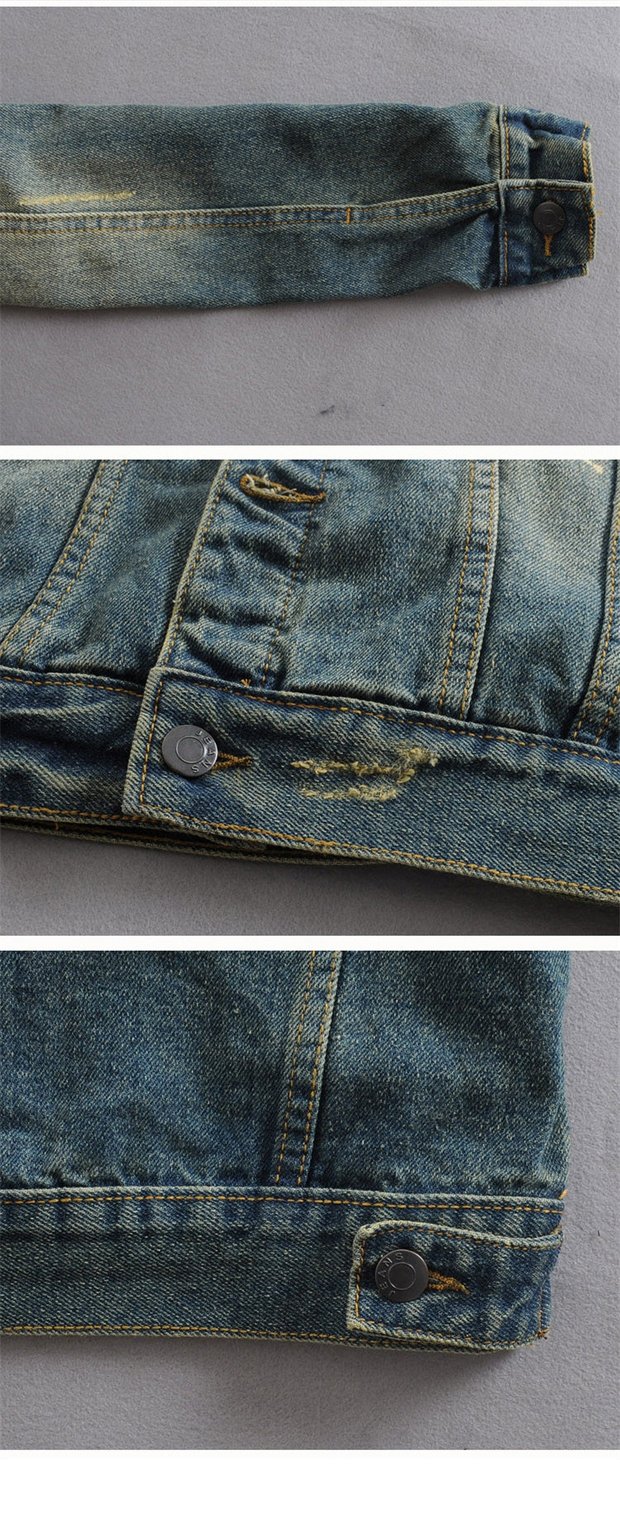 Thanh niên mùa thu đông Nhật Bản áo khoác denim nam Nhật Bản phiên bản Hàn Quốc của áo khoác sinh viên tự tu theo xu hướng áo sơ mi nam áo rét nam
