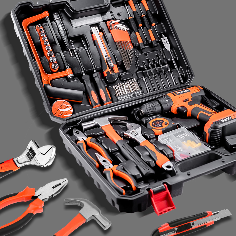 Tool set, household tool box, multi-function electric drill, hardware repair collection, home electrician complete set, vehicle mounted