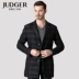 JUDGER Zhuang Jidong Áo kẻ sọc nam dài Áo len trung niên dành cho nam Trung niên áo bomber nam Áo len