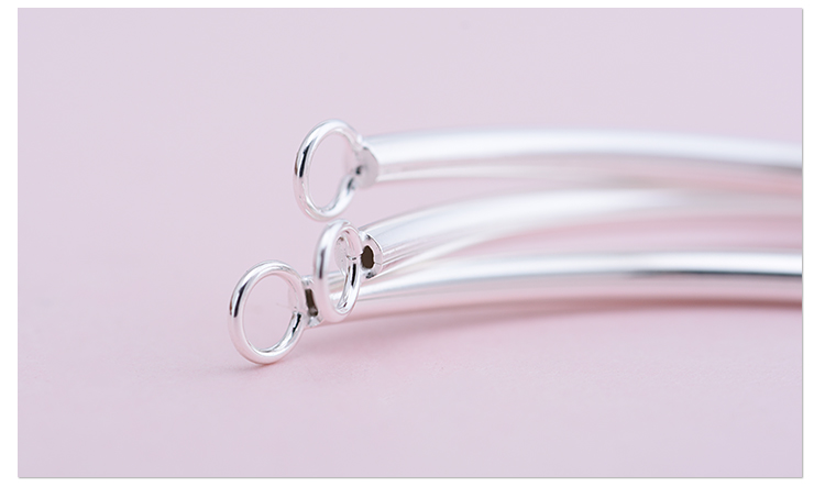925 sterling bạc phụ kiện tự làm đôi nhẫn khuỷu tay làm bằng tay vòng đeo tay vật liệu đính cườm nửa vòng đeo tay - Vòng đeo tay Cuff vòng thạch anh tóc vàng