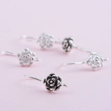 S925, серьги ручной работы, ретро аксессуары, серебро 925 пробы, в цветочек, DIY