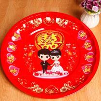 Festive extra large wedding wedding fruit plate big red tea plate tea tray sugar thank God plastic plate