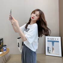  Waist Korean version of thin new short 2020t top super fire white waist ins loose shirt womens short-sleeved net red summer