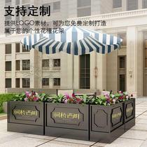 Wrought iron outdoor combination flower box Flower bed square Sales department Commercial street Outdoor fence partition flower rack Flower trough customization