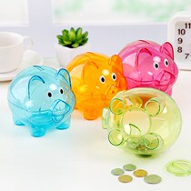 (Big and small size 2) candy color cute piggy transparent piggy bank childrens creative coin piggy bank