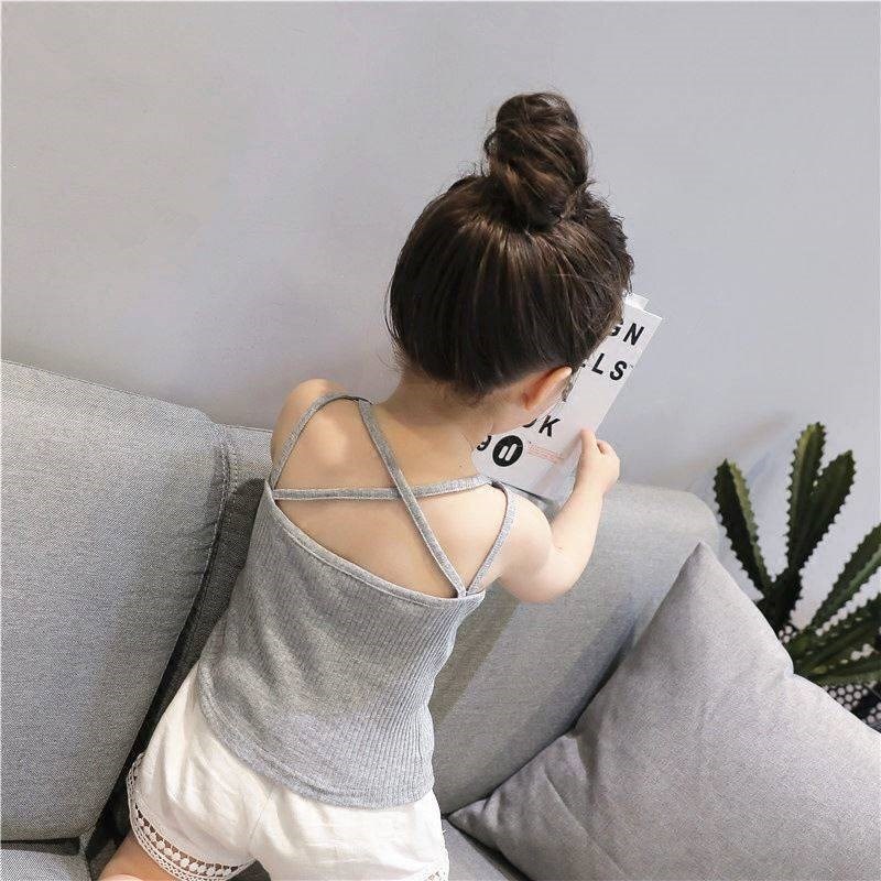 vẻ đẹp của trẻ em vest cô gái nhóm đồng phục con trai girlbeauty vẻ đẹp trở lại sling vest trẻ em trẻ em trẻ em ít cô gái đồ lót.