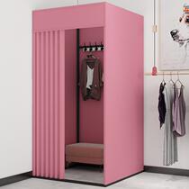 Mobile fitting room Door curtain track Clothing store display rack Simple change room Portable floor-to-ceiling temporary activities