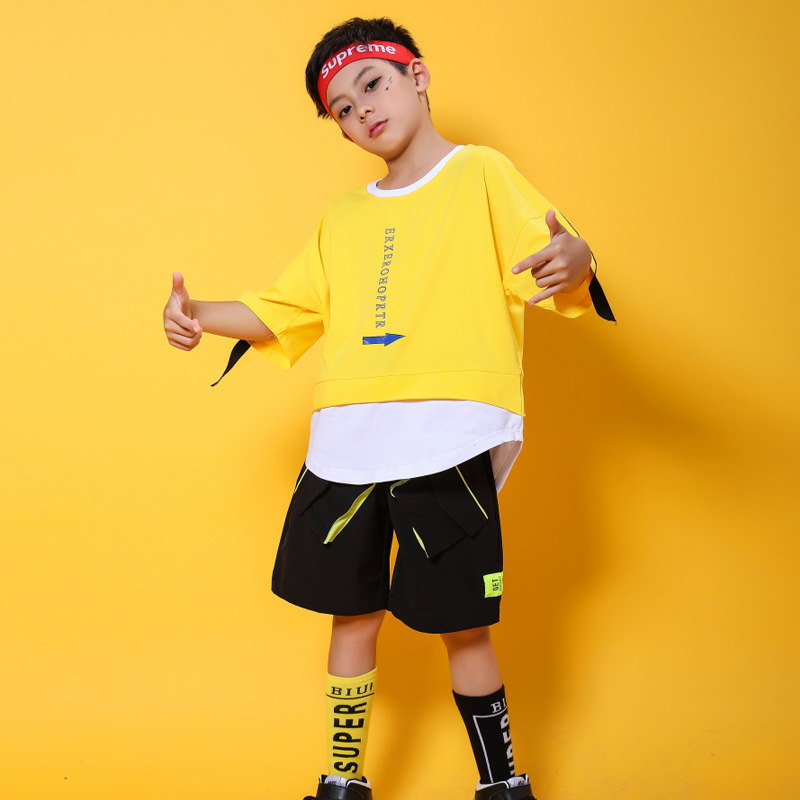 Những đứa trẻ mới ngắn tay T-shirt dance performance bộ hip hip hop hiphop jazz váy bất thường.