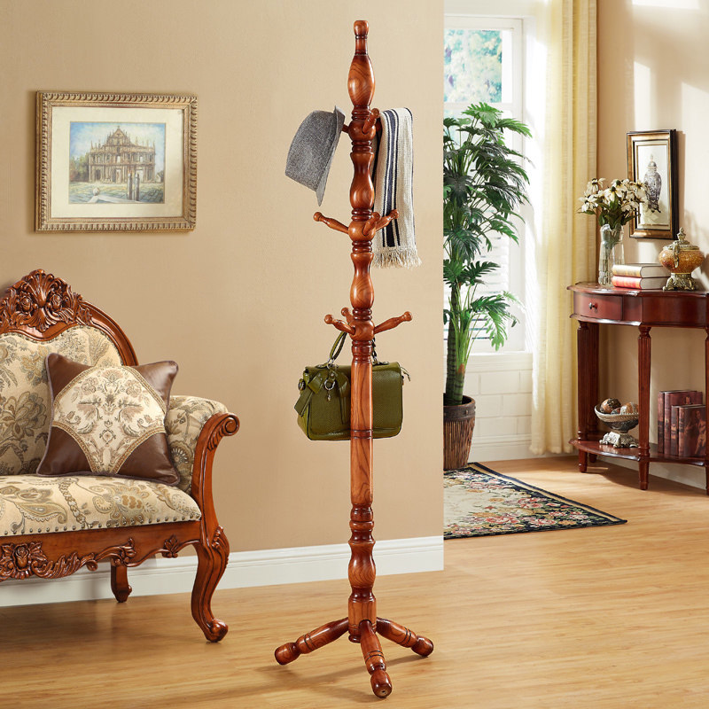 2019 new solid wood coat rack floor hanger bedroom simple hanger wall hanging promotional clothes rack