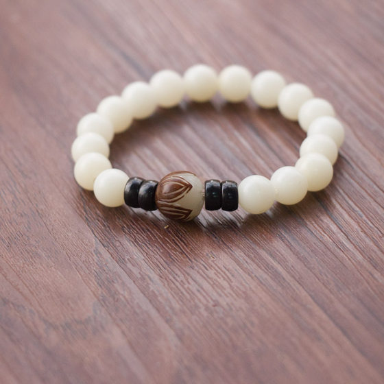 New original bodhi root lotus white jade bodhi seed bead bracelet for women without pagoda bodhi seed original seed