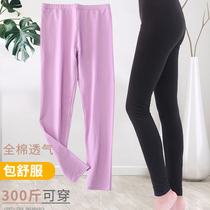 Womens cotton with fat and extra thin autumn pants slim elastic large size thread pants fat mm200 kg leggings warm pants