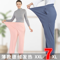 Autumn and winter womens fever de Rong plus fat size fat MM plus velvet elastic skin home warm leggings