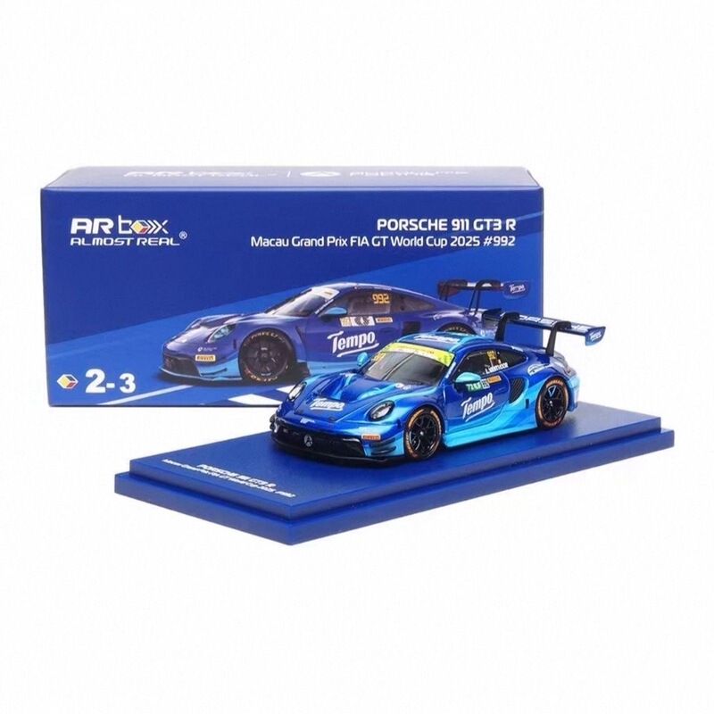 Arbox Debao Porsche 911 Gt3 R Macau Grand Prix 2025 Tempo Blue Limited Edition