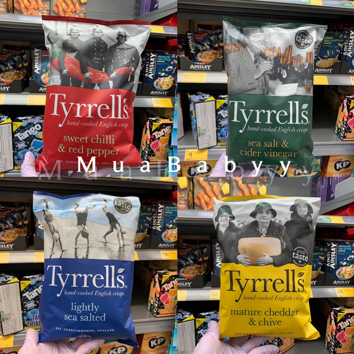 Buy 3 Beijing spot BRITISH Tyrrells Tyrrells Sweet Pepper flavor handmade Potato chips 150g imported snacks
