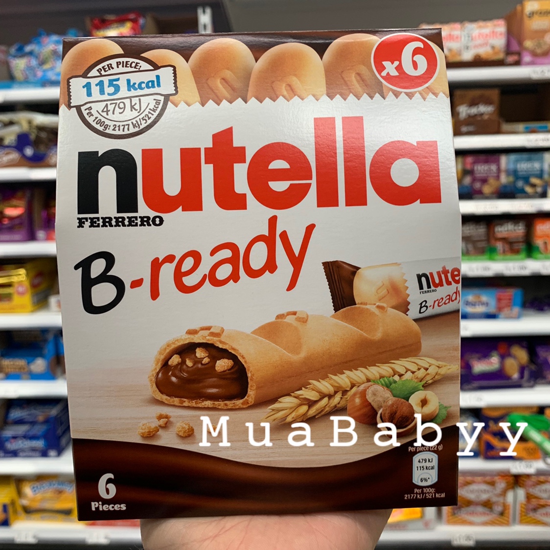 4 20 Date British Nutella B-Ready Hazelnut Chocolate Sandwich Biscuit Rod 6 clothes