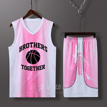 2021 new basketball clothes for men and women pink purple light purple gradient blue ball suit suit custom team uniform breathable student