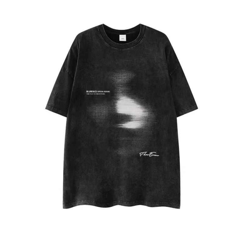 Plus-Size European and American Hip-Hop Dark Abstract Phantom Washed Vintage Pure Cotton Extra-Large Size 300 Short-Sleeve Loose T-Shirt Plus-Size European and American Hip-Hop Dark Abstract Phantom Washed Vintage Pure Cotton Extra-Large Size 300 Short-Sleeve Loose T-Shirt