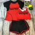 Bộ đồ bơi thể thao nữ bikini ba mảnh che bụng thon gọn ngực nhỏ tập hợp quần boxer áo tắm nóng bỏng bảo thủ bikini 2 mảnh màu đỏ Bộ đồ bơi hai mảnh