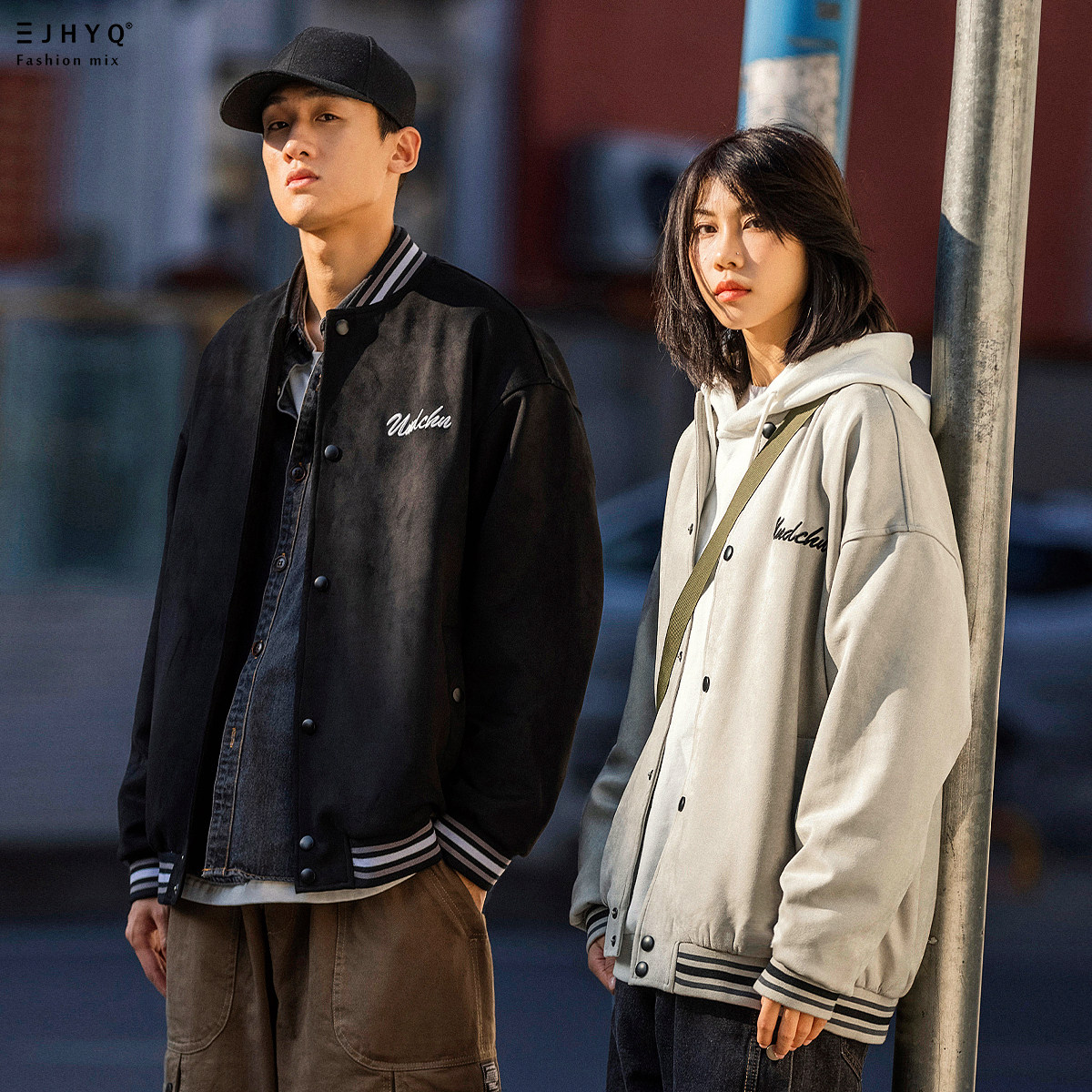 Purifying the eyeball spring tide brand loose tooling jacket men and women casual popular letter printing baseball uniform jacket