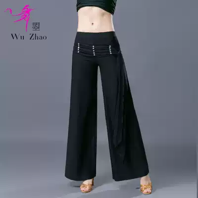 Dance pants women's modern dance wide leg pants national standard dance pants New sailor dance Latin pants jitterba dance pants summer