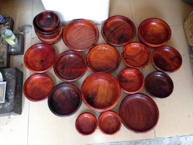 Red rosewood wooden bowl, health care wooden bowl, mahogany wooden bowl, wooden bowl, children's rice bowl, beautiful and thick pattern