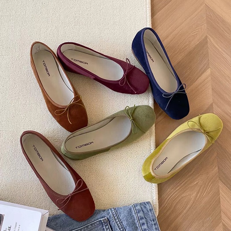 Rean Vivion French-Style Round-Toe Ballet Flats Women's Flat Shoes Granny Shoes Soft-Soled Casual Loafers