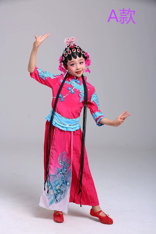 Bắc Kinh Opera Xiaohuadan trình diễn quần áo trang phục múa quốc gia mới hoa Mulan Qiaohua Dan trang phục biểu diễn trẻ em đồ bé gái