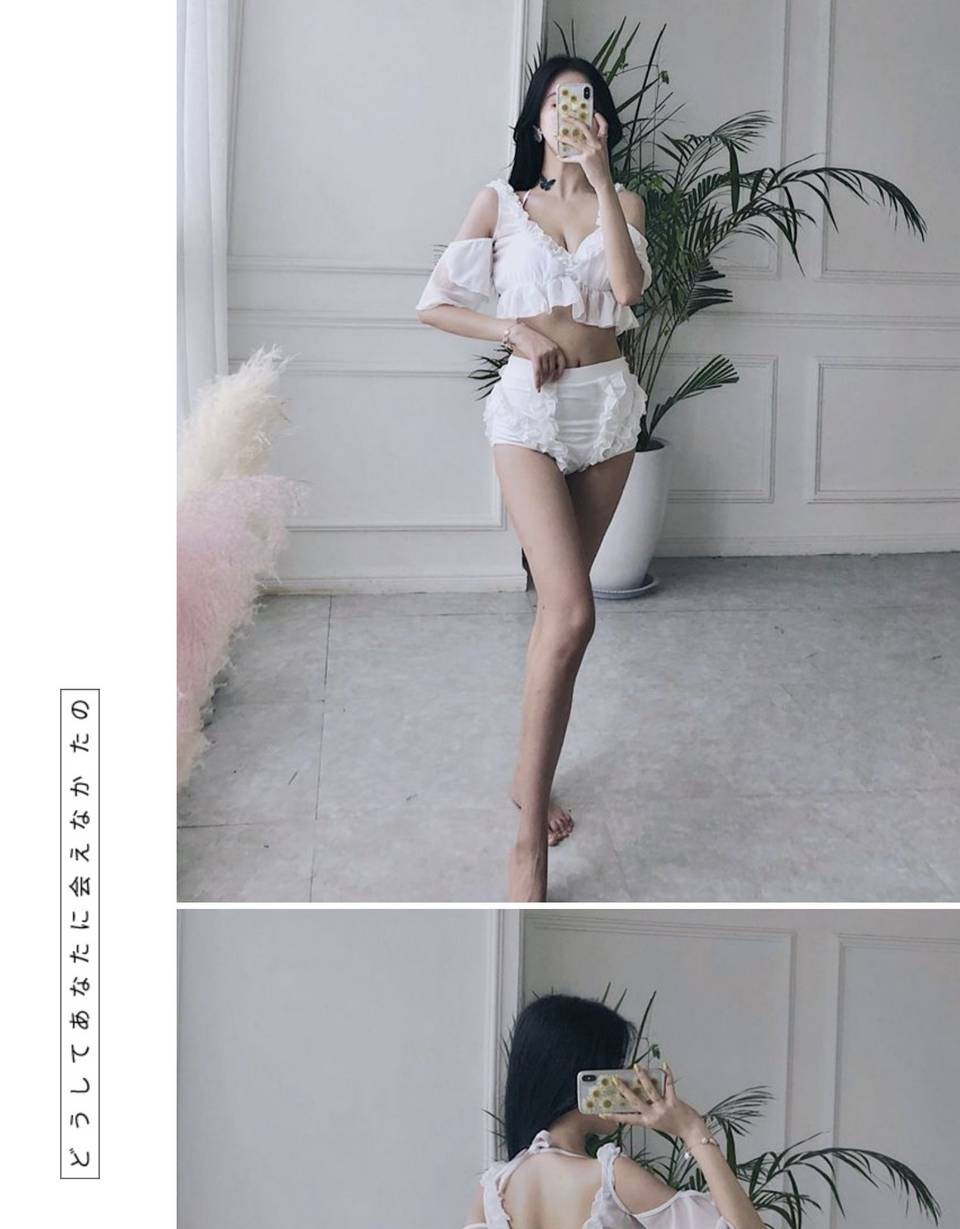 ~ Bộ đồ bó sát eo cao gợi cảm của Hàn Quốc Quần bikini nữ ngực nhỏ tập hợp áo thép lò xo nóng bỏng - Bikinis