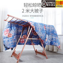 Aluminum alloy drying rack floor folding indoor and outdoor wing type baby diaper clothes balcony artifact cold clothes quilt rack