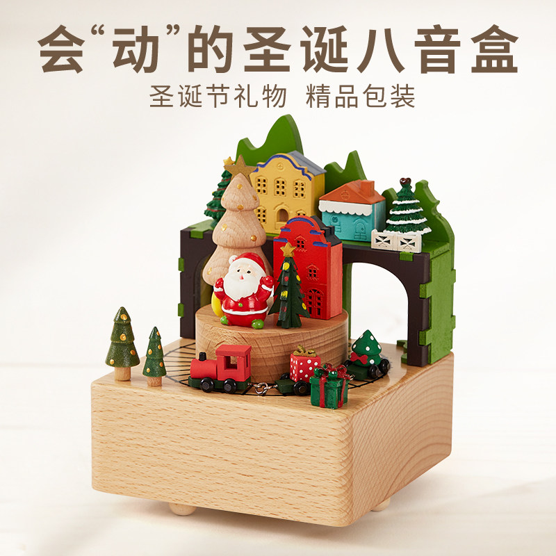 Christmas Christmas Tree Music Box Eight soundboxes Wooden Children Girl Girl Girl Girl Boy Creative Birthday Gift-Taobao