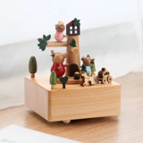 Крутящаяся деревянная детская музыкальная шкатулка, подарок на день рождения