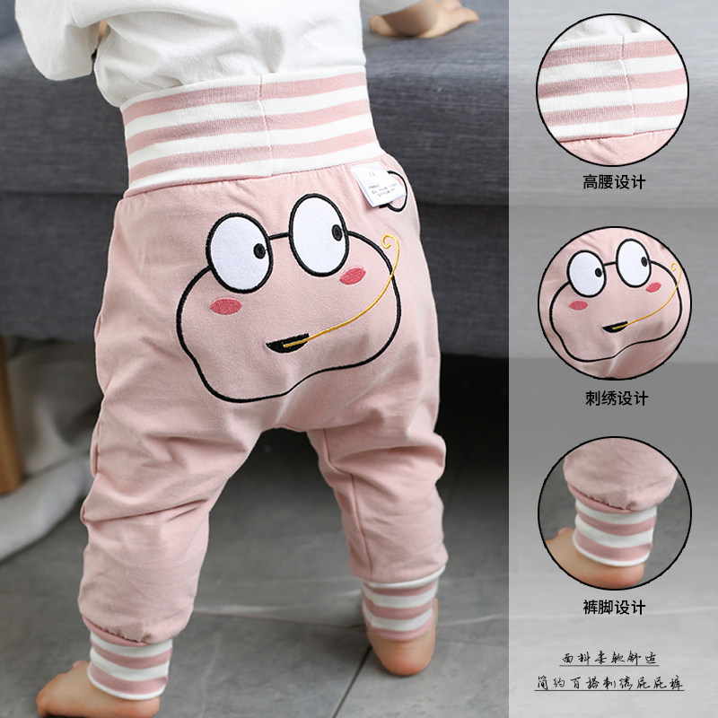 Baby autumn and winter clothes high waist belly pants children's autumn and winter models men's and women's cotton newborn baby big PP pants autumn