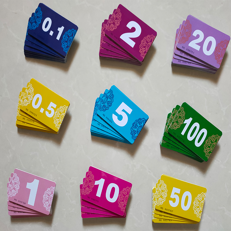 Fully automatic mahjong machine chip coin plastic card waterproof and folding chips square pvc chips substitute gold coin entertainment