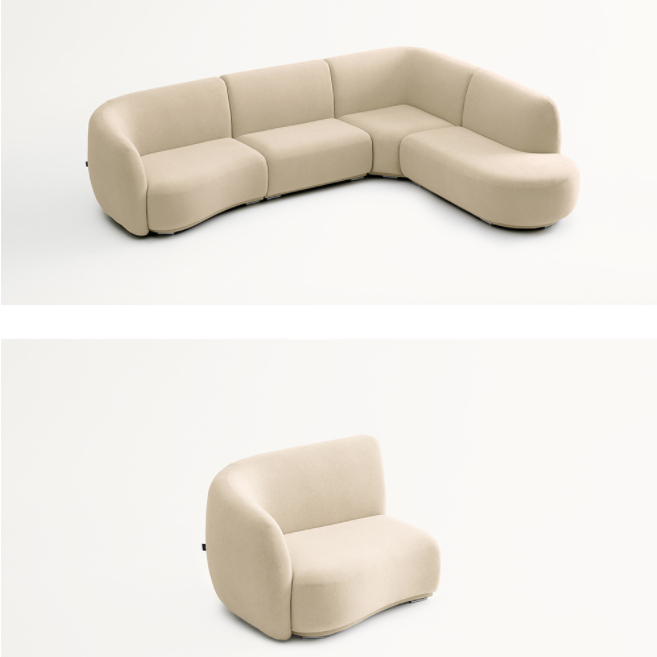 Simple Korean-Style Sofa Set, Corner Chaise Lounge, Living Room Reception, Straight-Row Modular Fabric Sofa, Designer Leisure Style